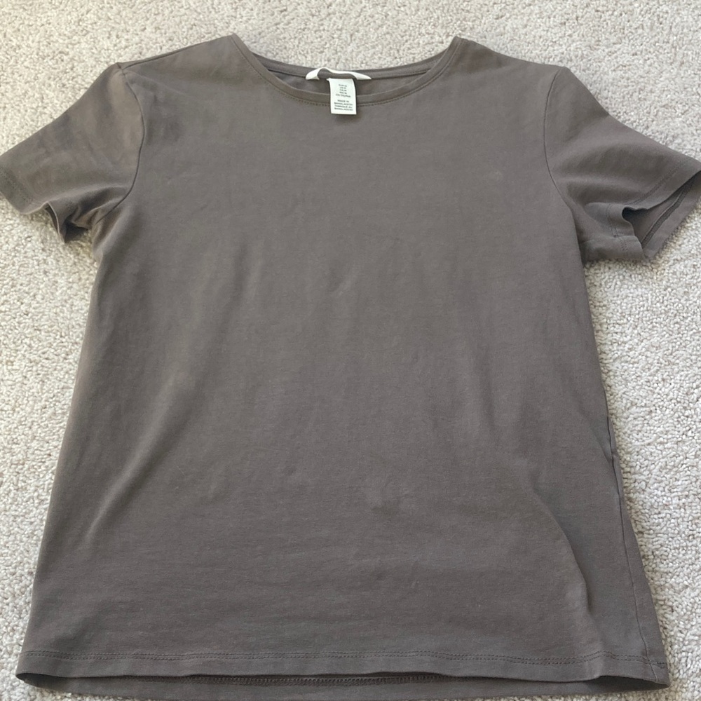 H&M Brown & light blue Short Sleeve Tee size S and M